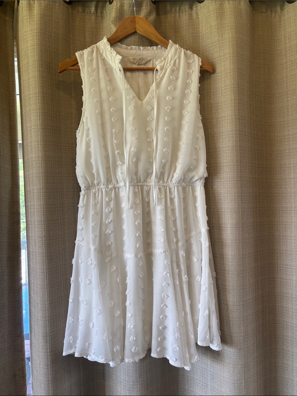 Sweet Wanderer White Sleeveless Textured Mini Dress size Large
